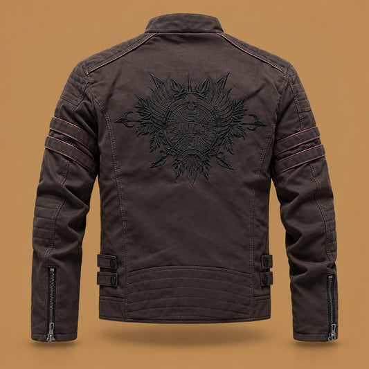 Trendy mens fashion pu leather jacket coat featuring a classic biker silhouette and breathable inner lining ideal for effortless seasonal styling and comfort