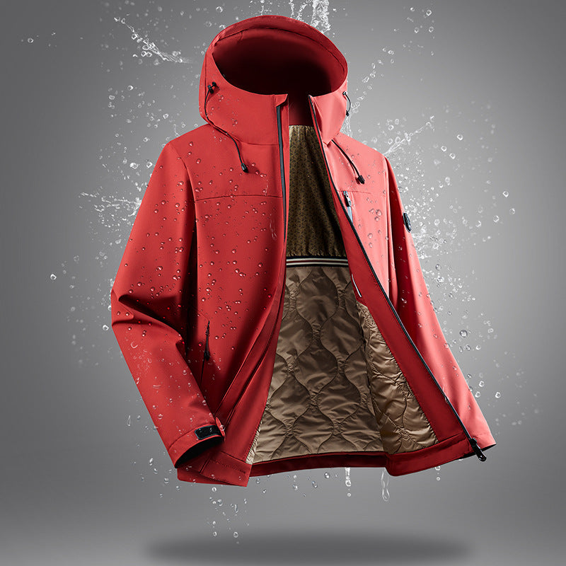 Comfortable mens outdoor casual polyester coat for daily wear and travel highlighting fine pocket detailing, rugged construction, and an attractive look for outdoor outings