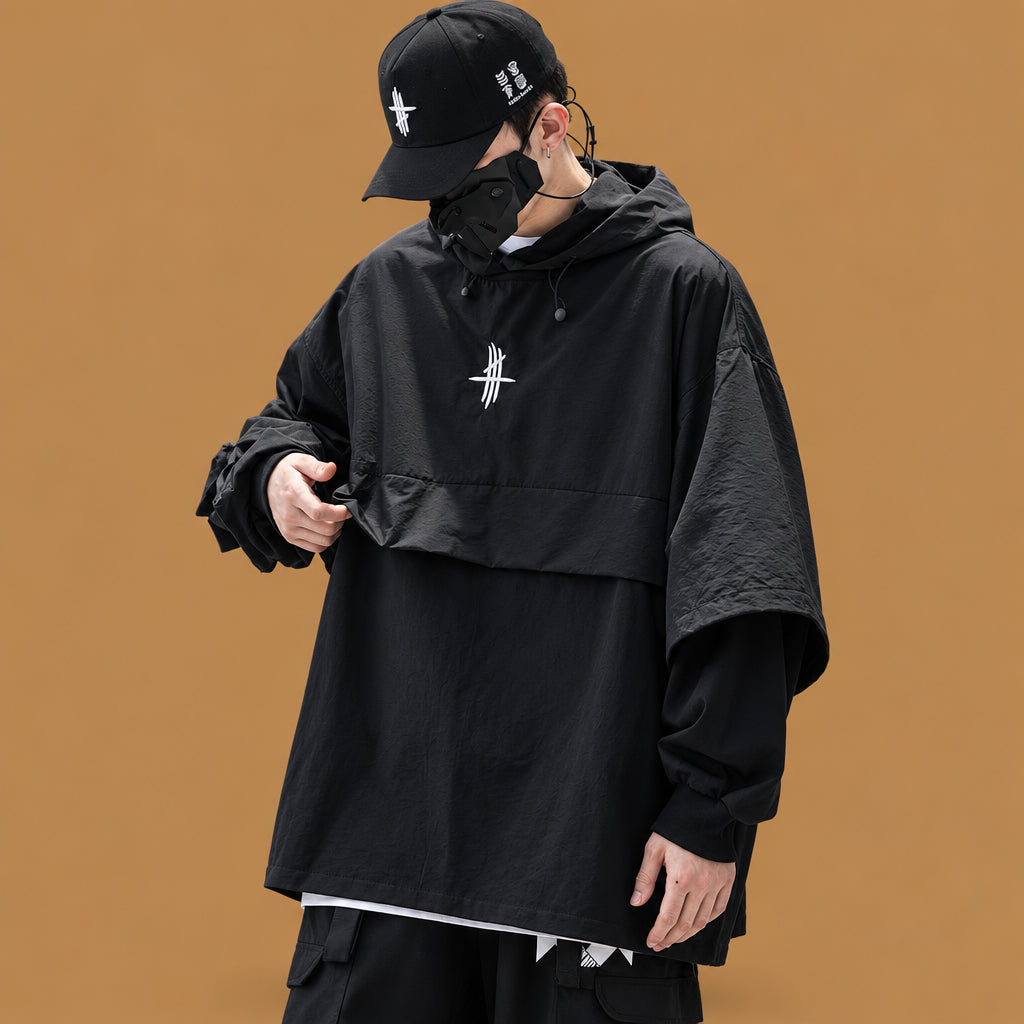 Comfortable classic mens long hooded trench coat casual black highlighting fine pocket detailing, rugged construction, and an attractive look for outdoor outings