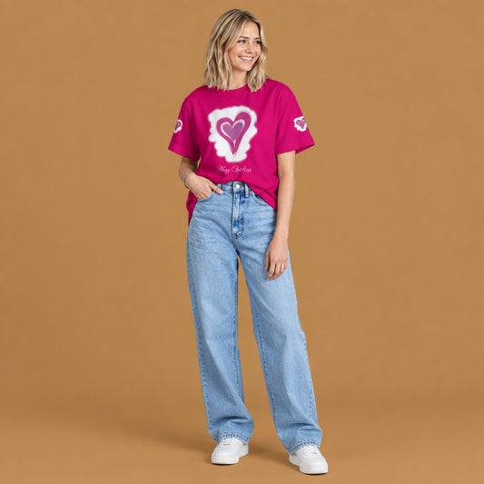 Matching summer short-sleeve couples t-shirt designed for men and women featuring a comfortable relaxed fit and breathable fabric for warm weather wear
