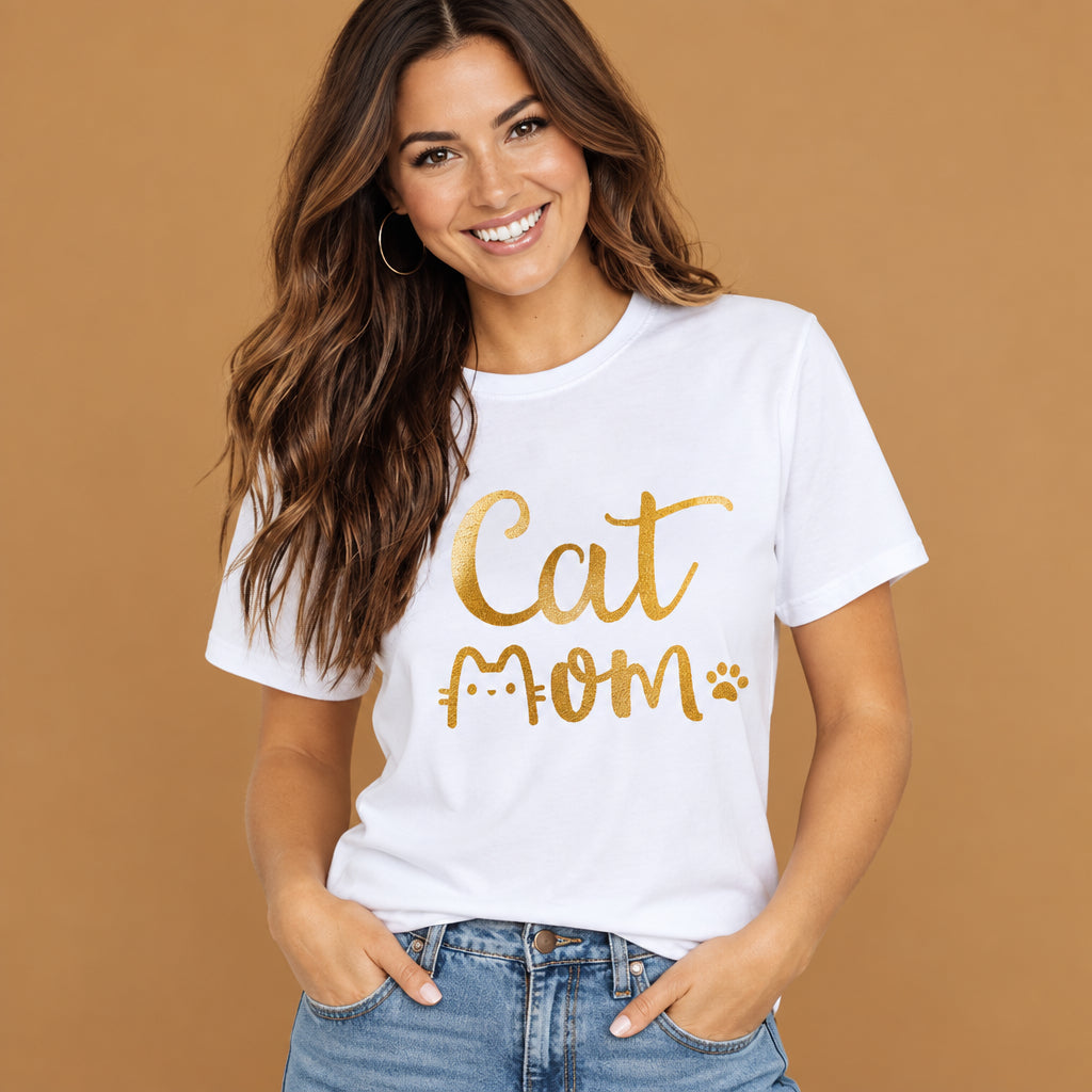 Casual short-sleeve t-shirt for women featuring an all-over or chest star print in crisp white for a classic streetwear vibe