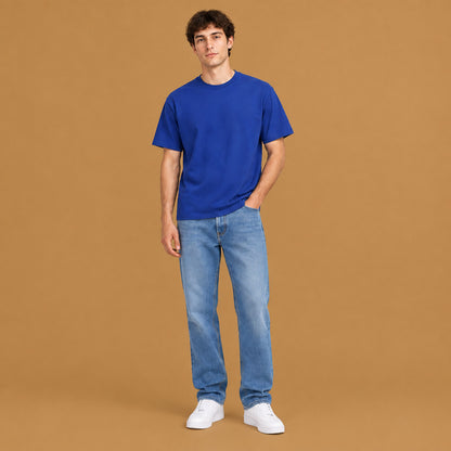 Elegant mens breathable pure cotton short-sleeve t-shirt built with skin-friendly fabric, featuring classic collar aesthetics and smooth texture throughout