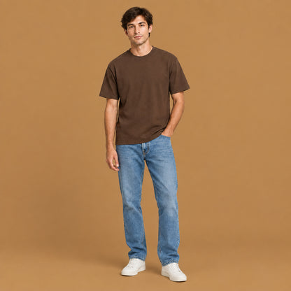 Modern mens breathable pure cotton short-sleeve t-shirt designed for active urban lifestyles, offering maximum airflow and lightweight daily freshness