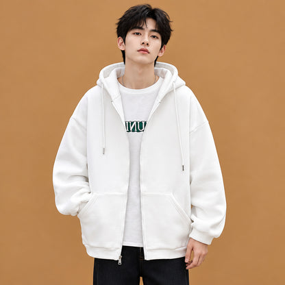 Stylish mens casual hooded zipper pocket coat showcasing a comfortable weather-resistant fit with premium durable fabric and chic design details for modern outdoor activities