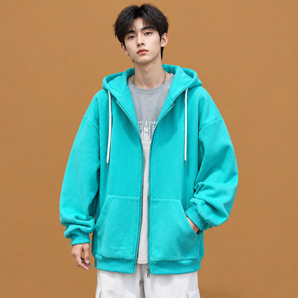 Trendy mens casual hooded zipper pocket coat featuring a functional silhouette and breathable material ideal for effortless everyday styling and comfort