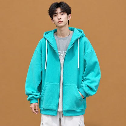 Trendy mens casual hooded zipper pocket coat featuring a functional silhouette and breathable material ideal for effortless everyday styling and comfort
