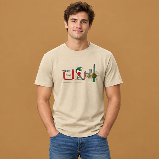 Stylish mens casual solid color khaki short sleeve t-shirt showcasing a comfortable regular fit with premium soft fabric and clean design details for modern daily wear