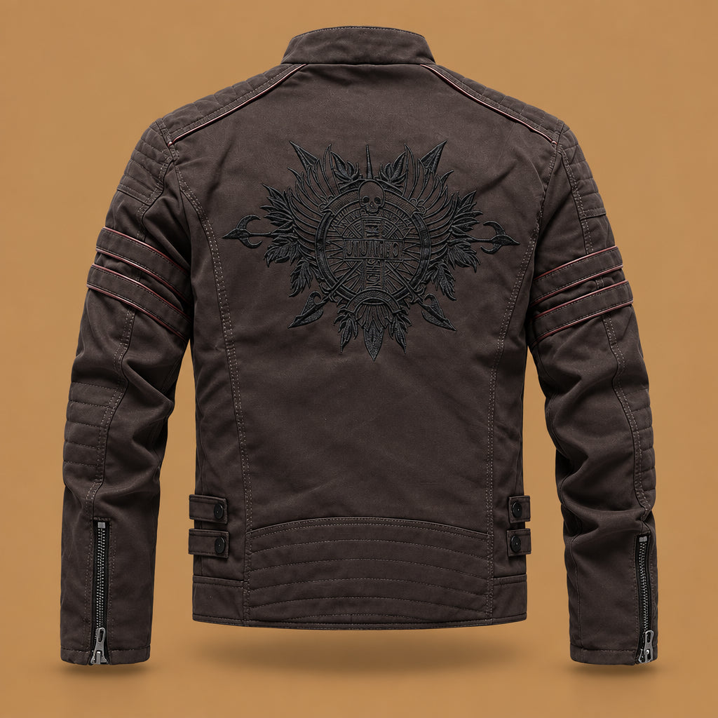 Trendy mens fashion pu leather jacket coat featuring a classic biker silhouette and breathable inner lining ideal for effortless seasonal styling and comfort
