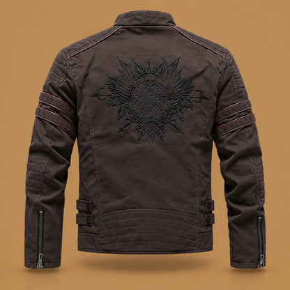 Trendy mens fashion pu leather jacket coat featuring a classic biker silhouette and breathable inner lining ideal for effortless seasonal styling and comfort