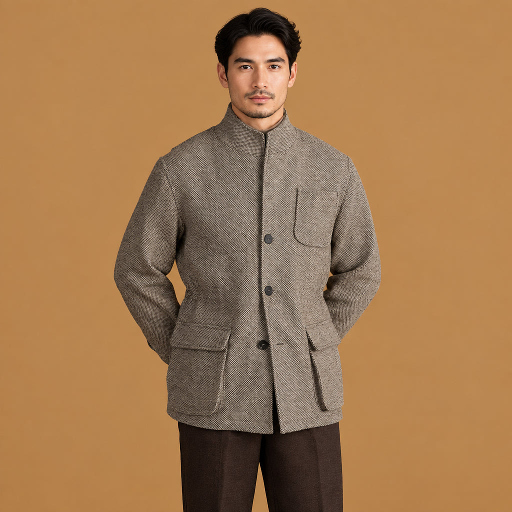 Stylish vintage loose single breasted lapel wool blend coat showcasing a comfortable warm fit with premium durable fabric and chic design details for modern winter wear