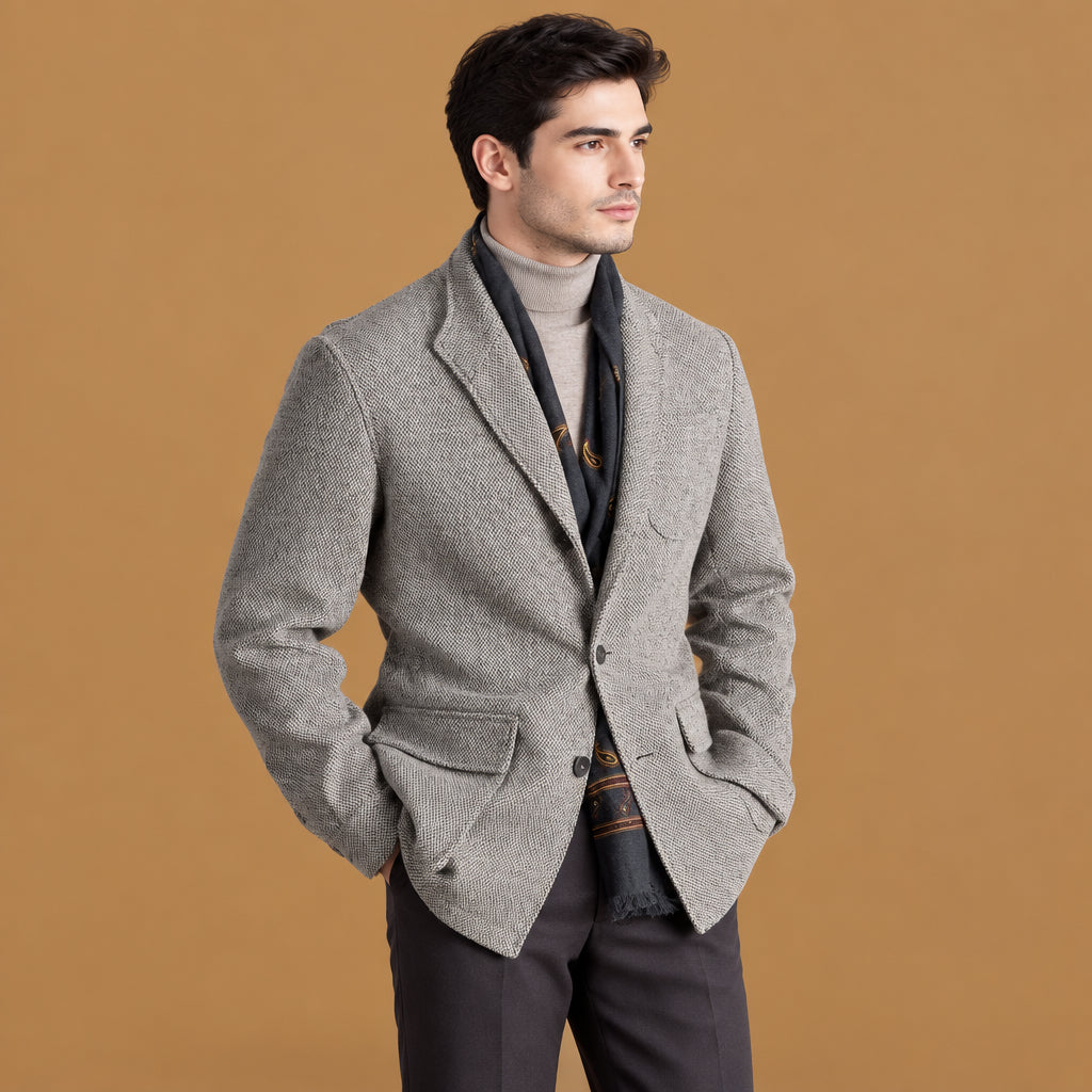 Elegant vintage loose single breasted lapel wool blend coat built with skin-friendly fabric, featuring classic lapel collar aesthetics and smooth texture throughout